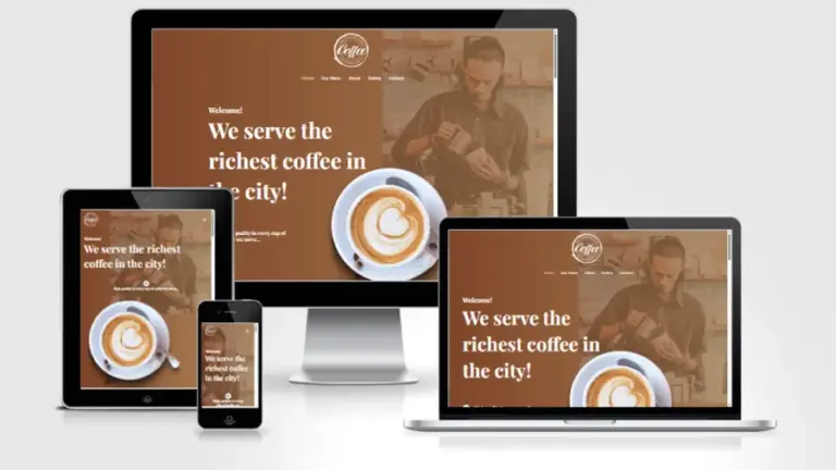Mẫu web của hàng cafe 02