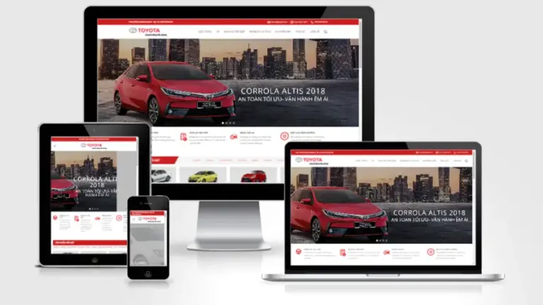 Mẫu website bán ô tô Toyota