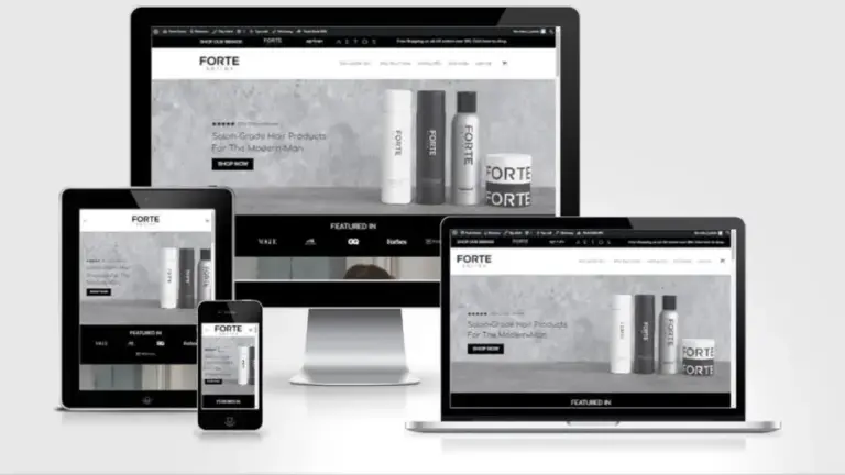 Mẫu website mỹ phẩm Forte