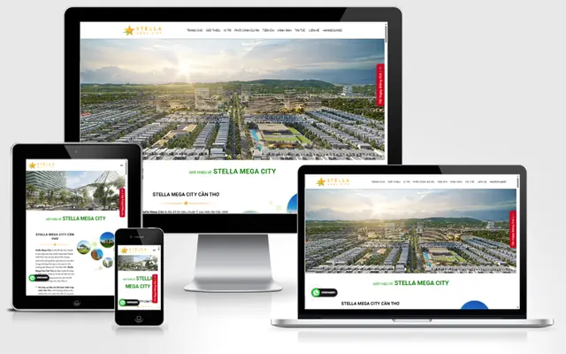 Ảnh chụp giao diện Landing page bất động sản MegaStella