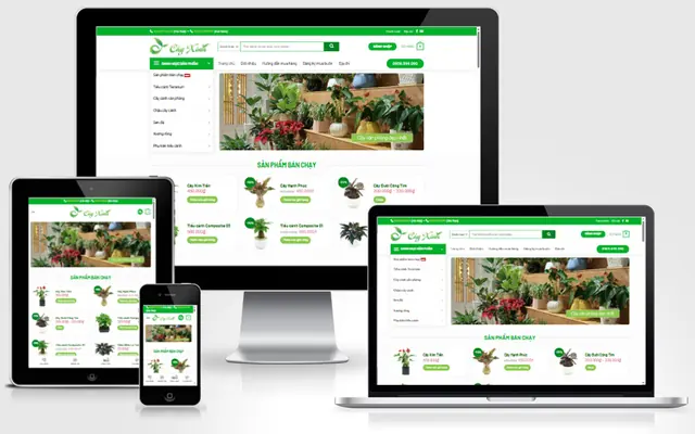 Ảnh chụp giao diện Website bán chậu cây