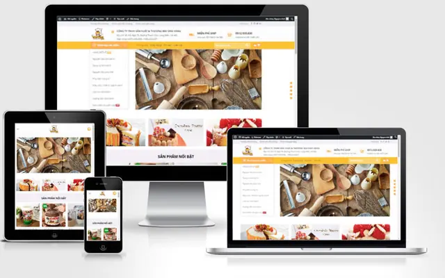 Ảnh chụp giao diện Website bán dụng cụ làm bánh