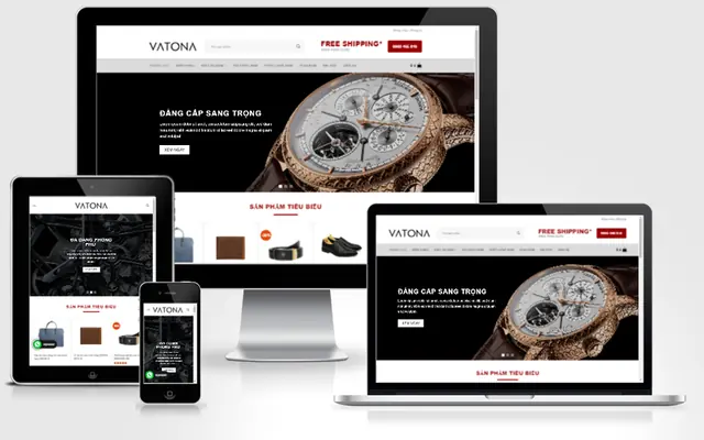 Ảnh chụp giao diện Website bán hàng thời trang vatona