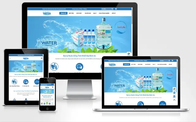 Ảnh chụp giao diện Website bán nước lọc