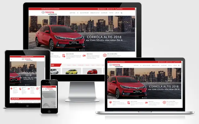 Ảnh chụp giao diện Website bán ô tô Toyota