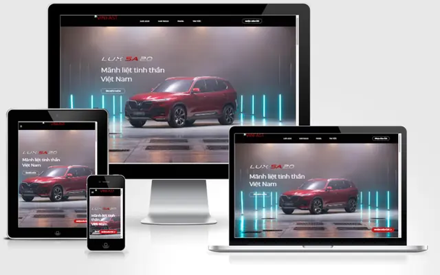 Ảnh chụp giao diện Website bán ô tô Vinfast