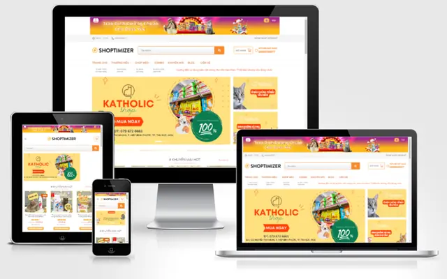 Ảnh chụp giao diện Website bán sản phẩm thú cưng