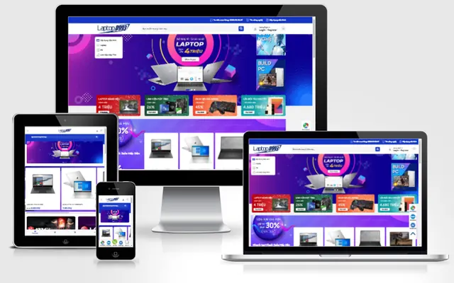 Ảnh chụp giao diện Website bán sản phẩm vi tính
