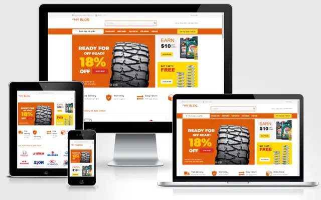 Ảnh chụp giao diện Website bán xe máy