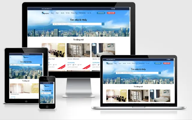 Ảnh chụp giao diện Website bất động sản nhiều sản phẩm 2