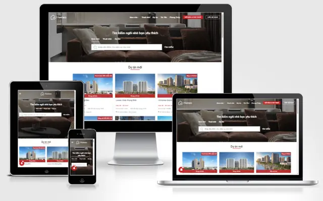 Ảnh chụp giao diện Website bất động sản nhiều sản phẩm 3