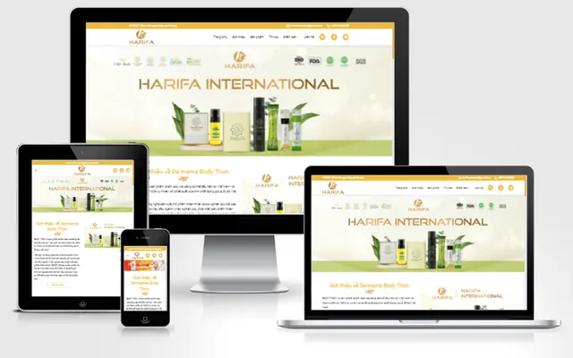 Ảnh chụp giao diện Website công ty mỹ phẩm