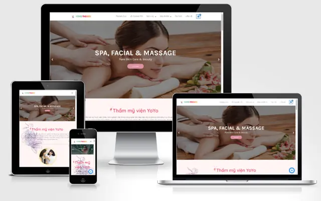Ảnh chụp giao diện Website dịch vụ spa