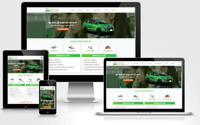 Ảnh chụp giao diện Website dịch vụ taxi 01