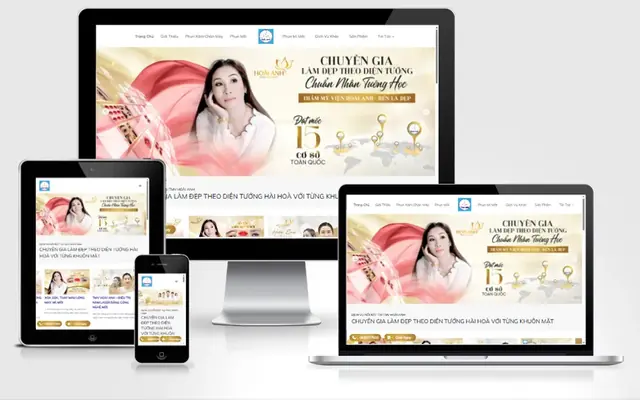 Ảnh chụp giao diện Website dịch vụ thẩm mỹ