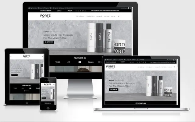 Ảnh chụp giao diện Website mỹ phẩm Forte