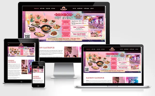 Ảnh chụp giao diện Website nhà hàng BBQ