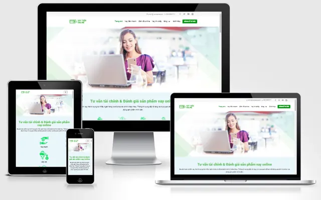 Ảnh chụp giao diện Website tài chính cho vay tiền