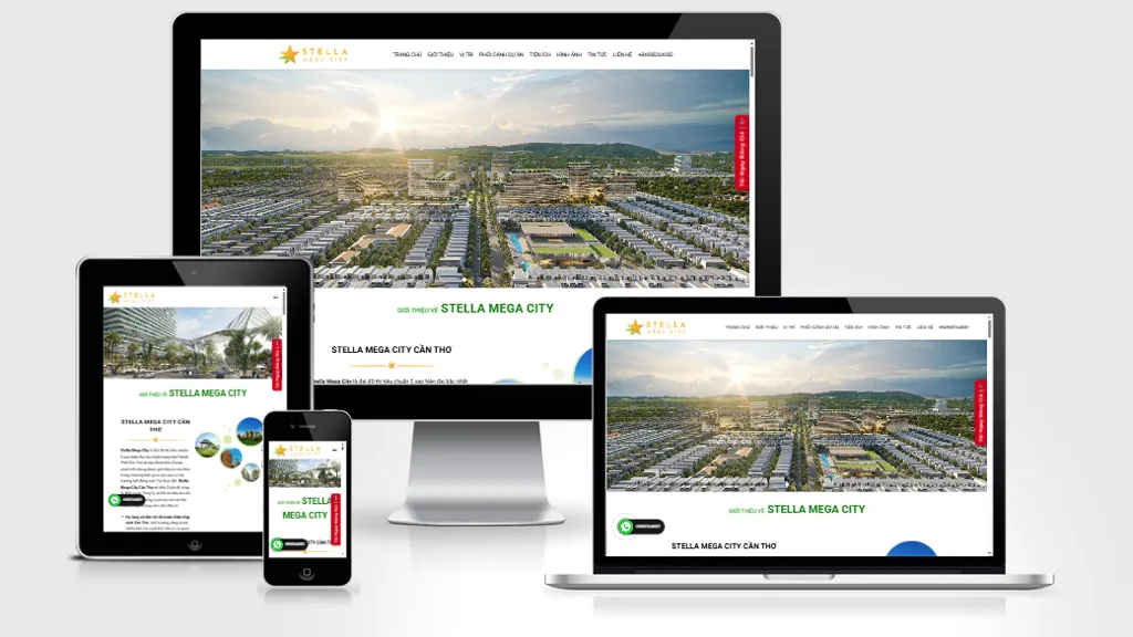 Ảnh chụp giao diện Landing page bất động sản MegaStella