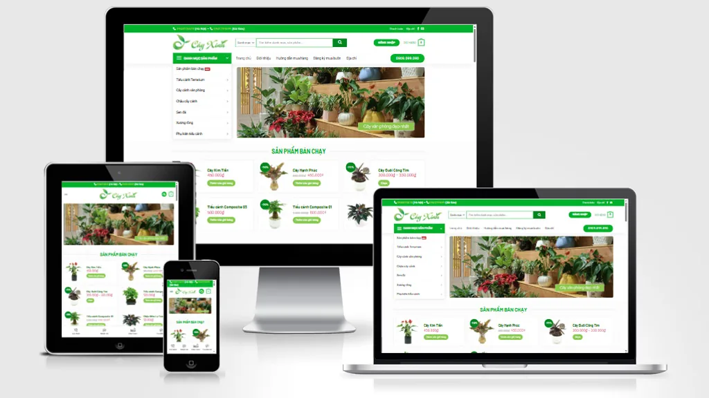 Ảnh chụp giao diện Website bán chậu cây