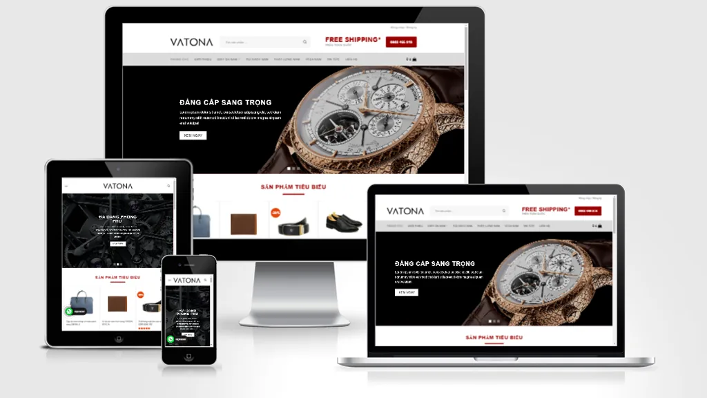 Ảnh chụp giao diện Website bán hàng thời trang vatona
