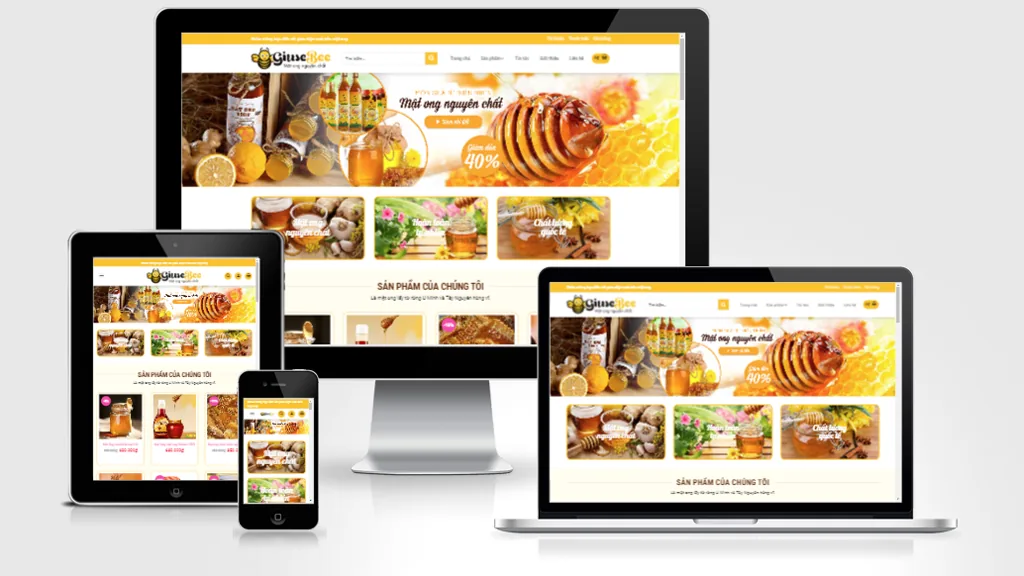 Ảnh chụp giao diện Website bán mật ong