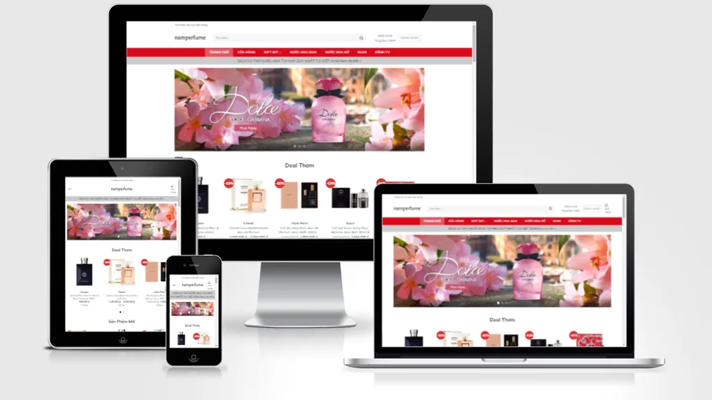 Ảnh chụp giao diện Website bán mỹ phẩm