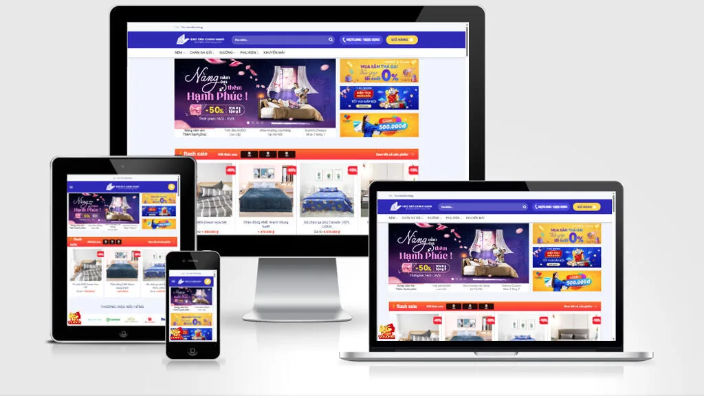 Ảnh chụp giao diện Website bán nệm