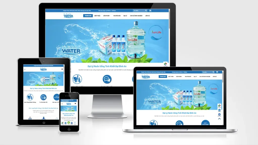 Ảnh chụp giao diện Website bán nước lọc