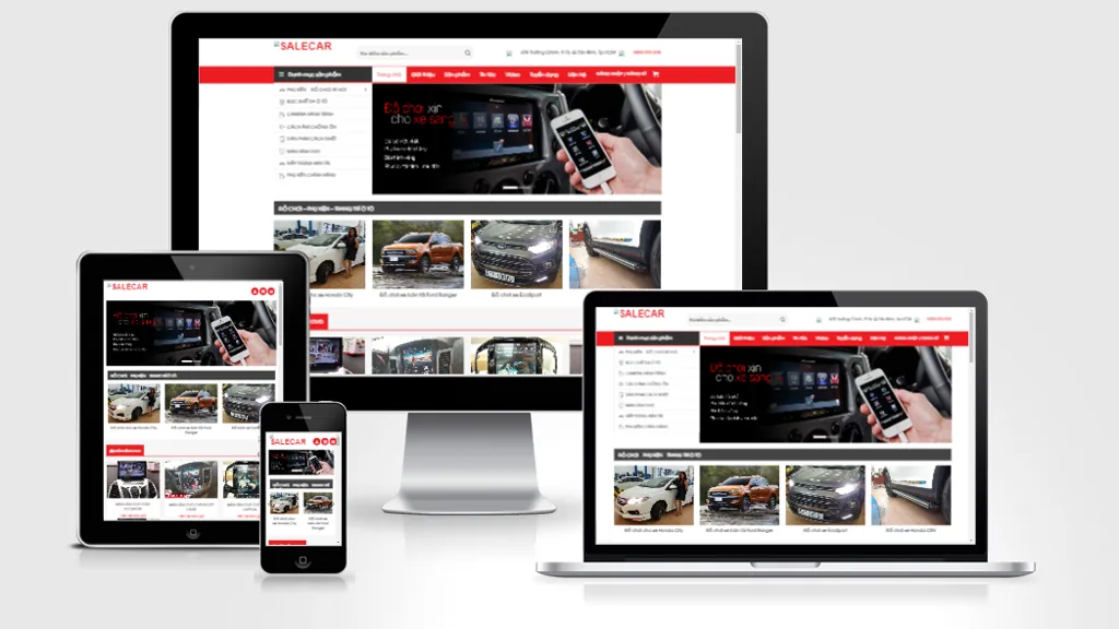 Ảnh chụp giao diện Website bán phụ kiện ô tô
