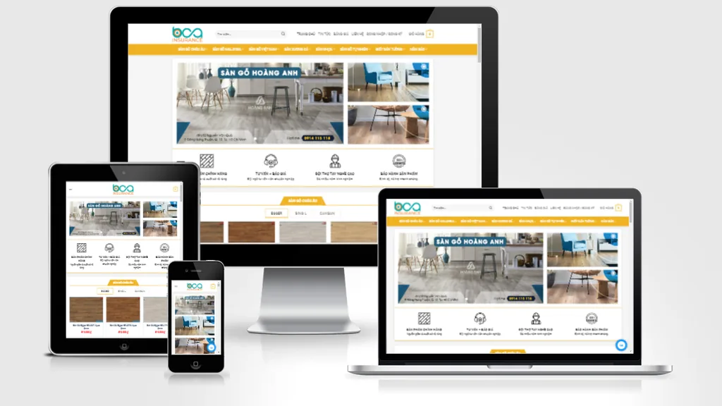 Ảnh chụp giao diện Website bán sàn gỗ