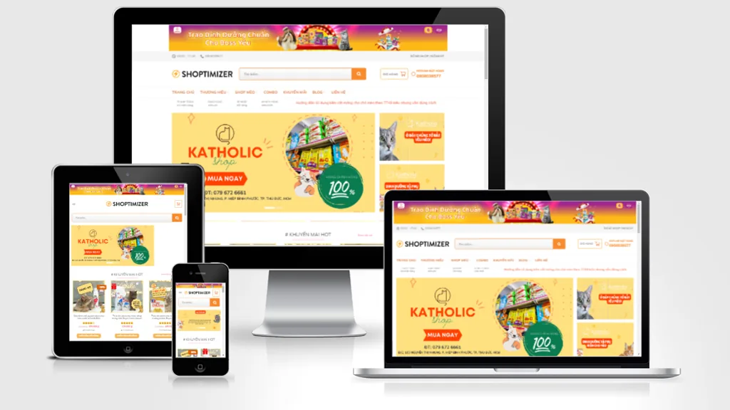 Ảnh chụp giao diện Website bán sản phẩm thú cưng