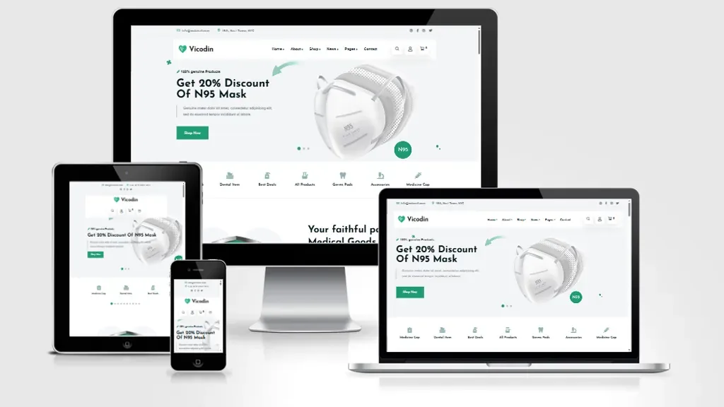Ảnh chụp giao diện Website bán vật tư y tế 02