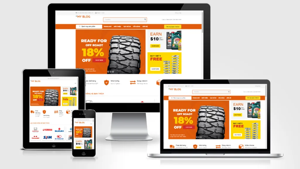 Ảnh chụp giao diện Website bán xe máy