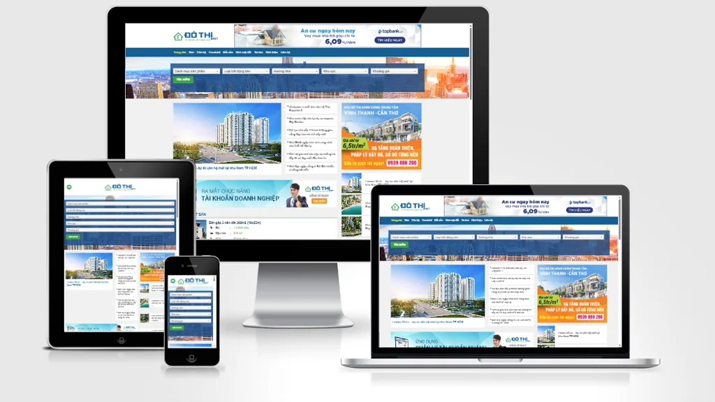 Ảnh chụp giao diện Website bất động sản nhiều sản phẩm 10
