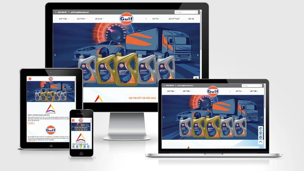Ảnh chụp giao diện Website công ty dầu khí