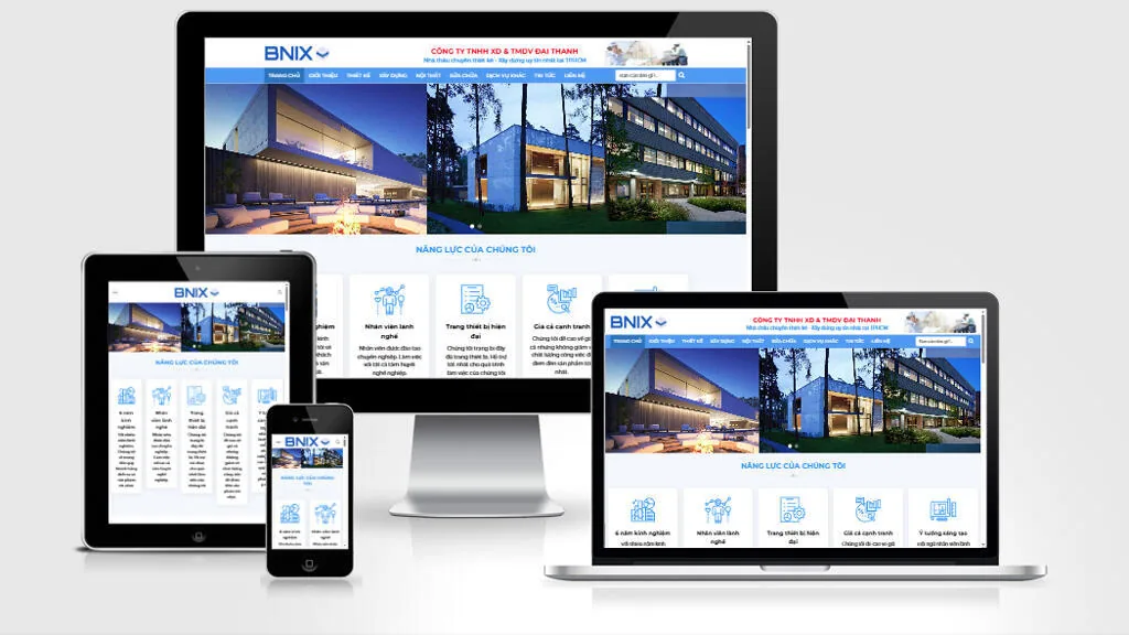 Ảnh chụp giao diện Website công ty kiến trúc 01