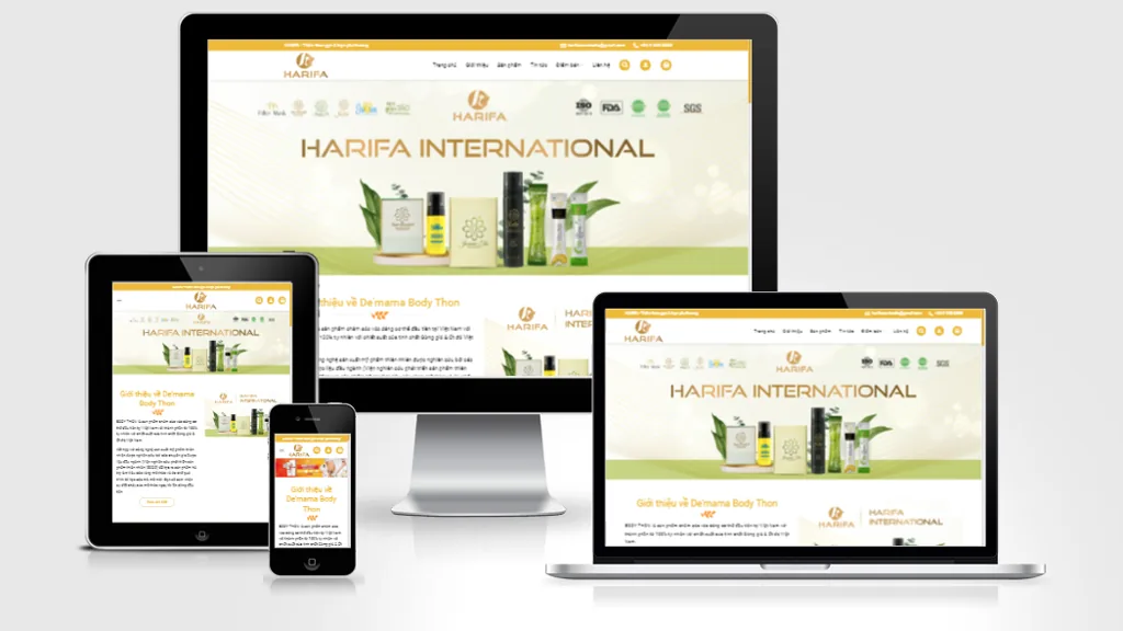 Ảnh chụp giao diện Website công ty mỹ phẩm