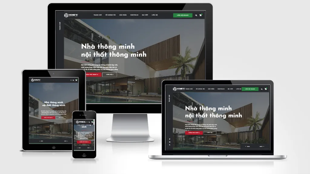 Ảnh chụp giao diện Website công ty xây dựng
