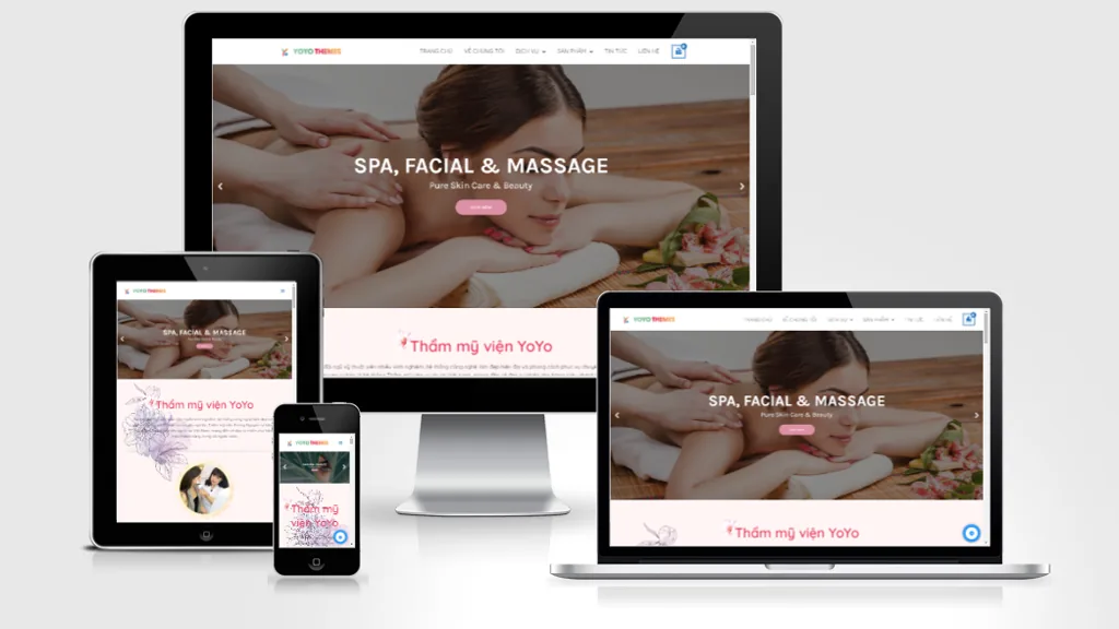 Ảnh chụp giao diện Website dịch vụ spa