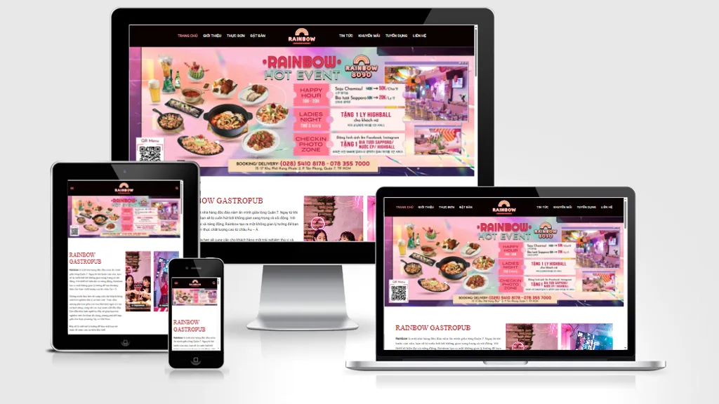 Ảnh chụp giao diện Website nhà hàng BBQ